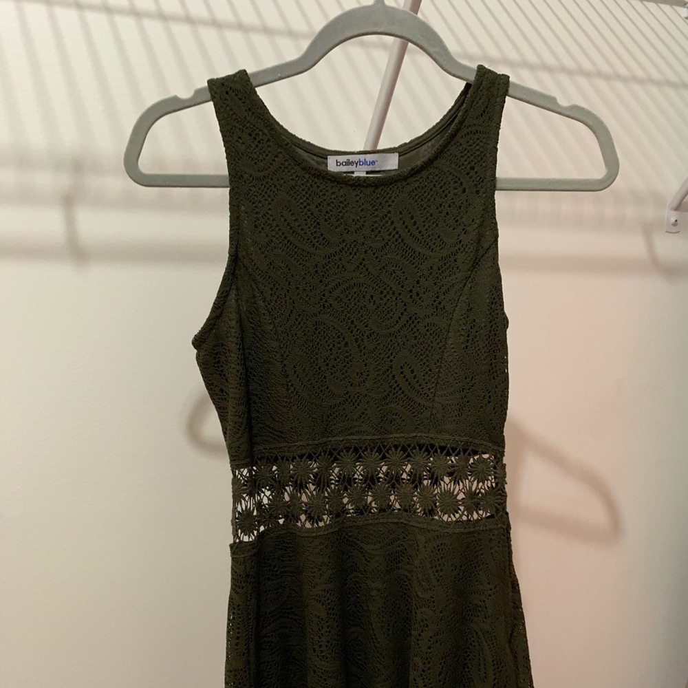 Olive Green Cut Out Dress